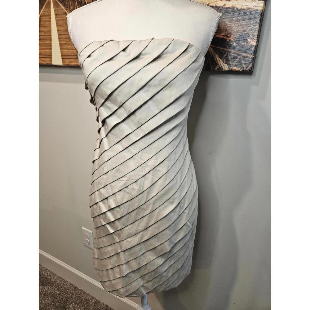 Nwt Rhapsody Full Zip Elegant Strapless Pleated Dress #407